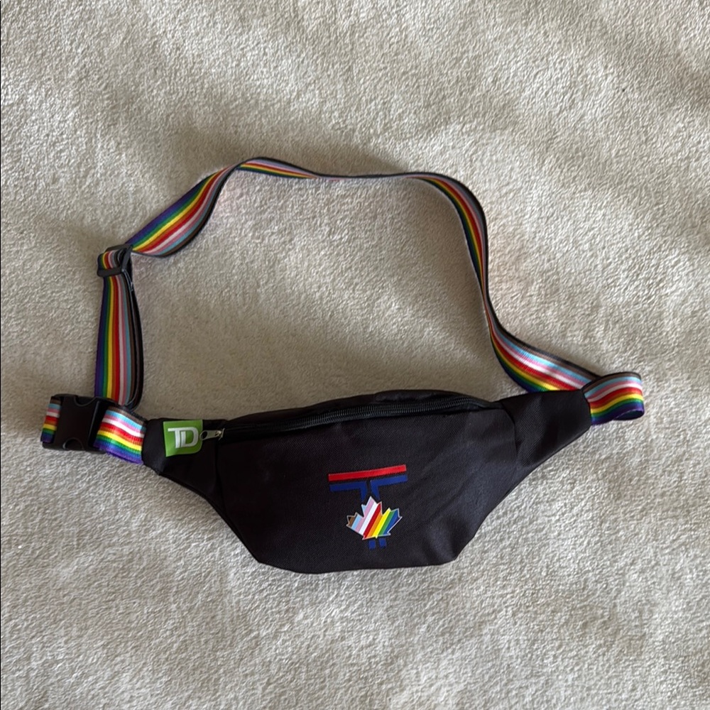 Black Blue Jays limited edition Fanny Pack with Rainbow Strap